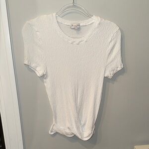 Michael Stars White Textured Short Sleeve Tee
